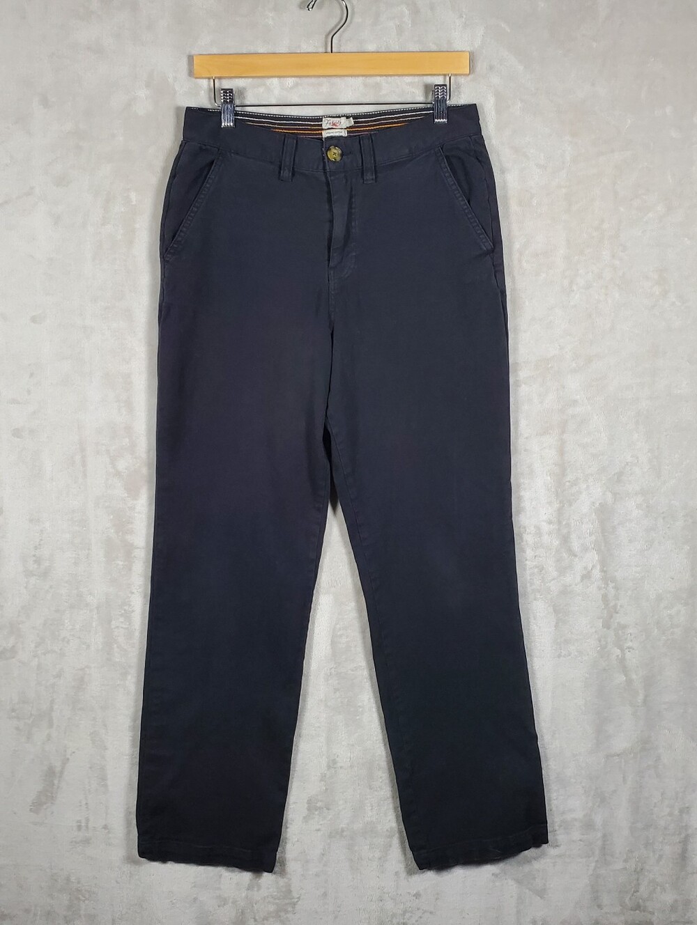 Faherty Womens Size 27 Black Organic Cotton Stretch Chino Pants Straight Preppy